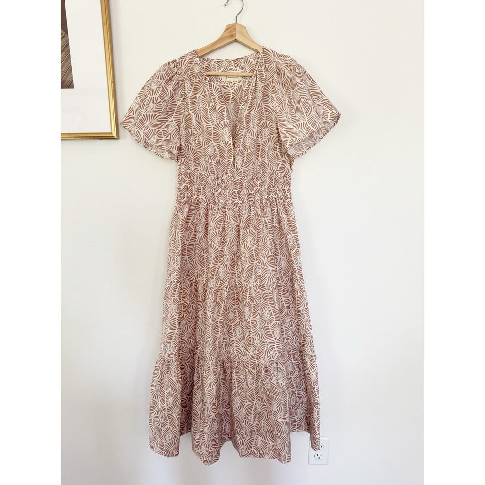 ANTHROPOLOGIE The Somerset Maxi Dress in Sands Motif Size Medium Petite - Picture 6 of 8